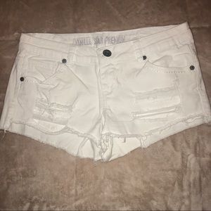 White Jean Shorts
